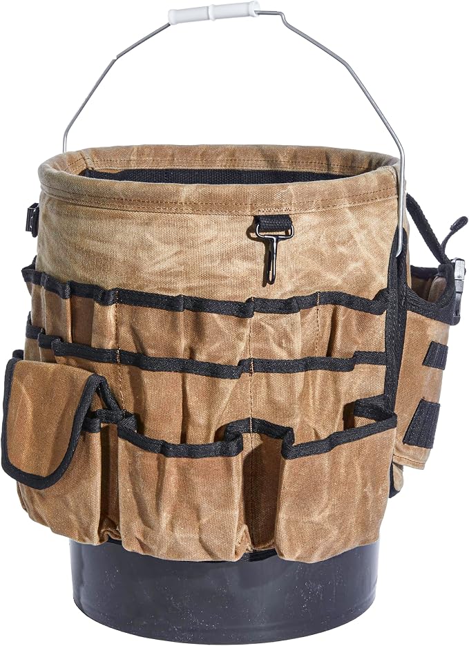 Readywares Tool Bucket Organizer | Waxed Canvas 5 Gallon Bucket Organizer