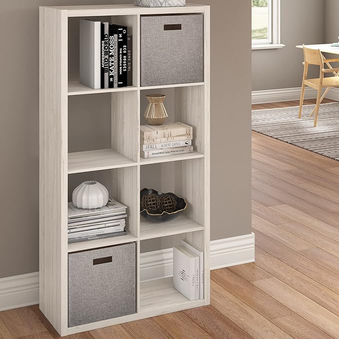 ClosetMaid Decorative Open Back 8-Cube Storage Organizer, Bleached Walnut