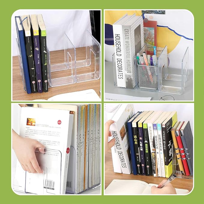 2 Pcs Acrylic Clear Purse Organizer for Closet - 4 Sections Handbag Divider Holder Storage in Bedroom Office (Pink)