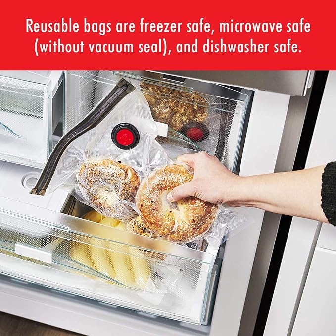 Zwilling Fresh & Save Vacuum Sealer Marchine Starter Set, 6pc | Keeps meal prep fresh up to 5X longer. Airtight Sealing Reduces Food Waste, Ideal for Sous Vide, Meal Prep and Every Day Use.