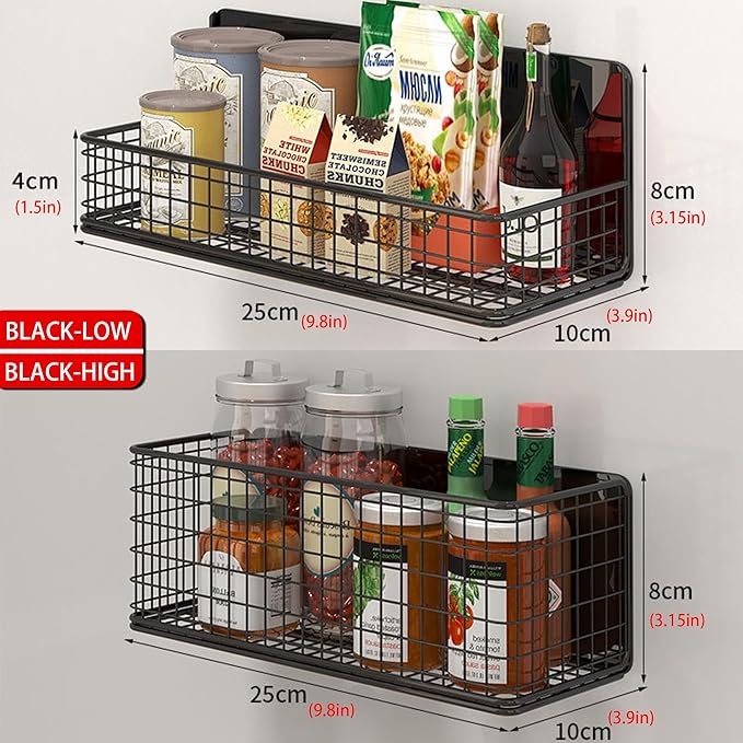 Buyyyit Magnetic Basket Magnetic Fridge Organizer Magnetic Pencil Holder Whiteboard Accessories Home Kitchen Organization (White-High)