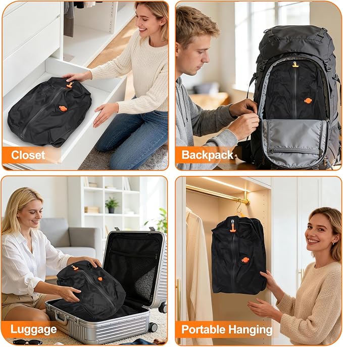 Fantictas Vacuum Travel Bags Kit (1 Pack) - 18L Waterproof & Tear Resistant Travel Compression Bags with Wireless Vacuum Pump for luggage & Backpacks, Space Saving Vacuum Storage Bags