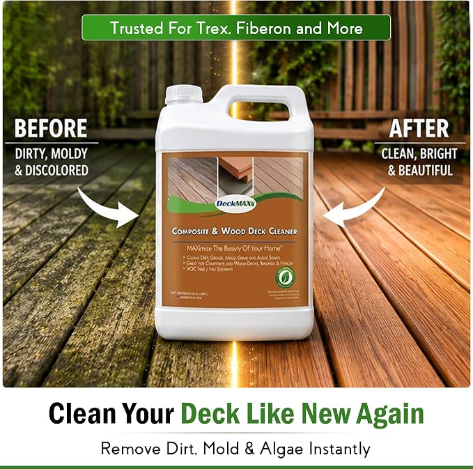DeckMAX Concentrated Composite & Wood Deck Cleaner - Nation’s Leading Wood & Composite Deck Cleaner Recommended by Manufacturers, Distributors & Contractors