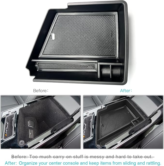 CDEFG 2025 2026 Lyriq Center Console Organizer Tray for 2023-2025 2026 Cadillac Lyriq Middle Console Armrest Tray Storage Box Coin Container 2023-2026 Lyriq Accessories