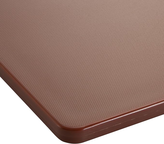 Winco Heavy-Duty Plastic Cutting Board, 18" x 24" x 1/2", Brown (Set of 6)