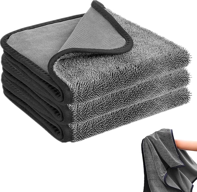 Longzhuo Shower Cleaning Cloths, 3pcs Drying Towel Super Absorbent Microfiber Bath Towels, Microfiber Cleaning Cloth for Windows, Bathroom, Car Home Office