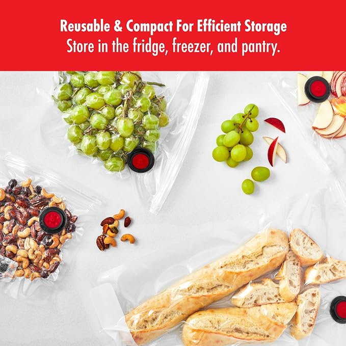 ZWILLING Fresh & Save 30-pc Assorted Sizes Vacuum Sealer Bags, Reusable Sous Vide Bags | Reusable, Airtight Bags for Sous Vide, Marinating & Meal Prep. Freezer & Microwave safe.