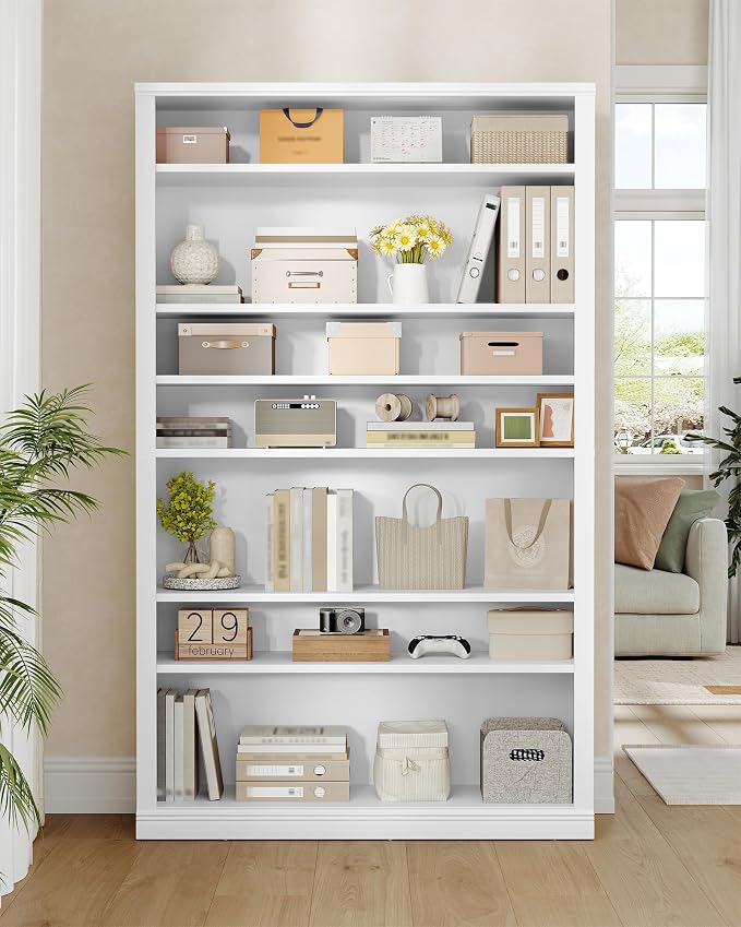 Hzuaneri Shoe Storage Cabinet,10 Tiers Farmhouse Tall Shoe Cubby Organizer | Freestanding Shoe Cabinets, Wooden Shoes Rack with Cubby, 46-50 Pairs, for Entryway, Living Room, White SR59803X