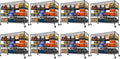 Heavy Duty Garage Shelving with Wheels: 55.5" W x 24" D x 81" H 4 Tier Wire Metal Storage Shelves, Adjustable NSF Commercial Shelf, Rolling Tote Rack Organizer for Pantry, Warehouse, 8PCS