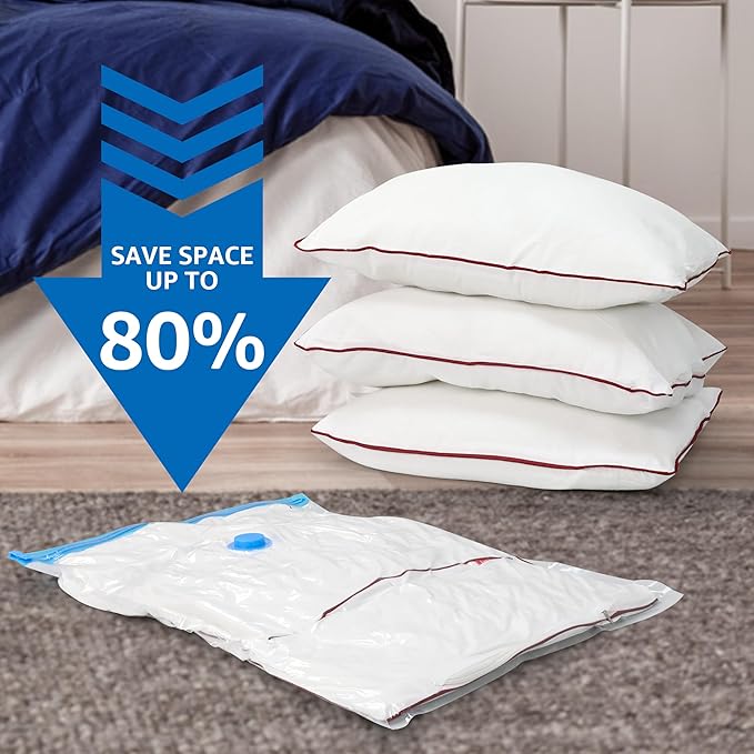 Simple Deluxe 10 Jumbo Vacuum Storage Bags, Space Saver Bags with Hand Pump, Vacuum Seal Bags for Clothing, Comforters, Blankets, Bedding, Pillows