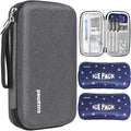 suzamed Insulin Cooler Travel Case,EVA Insulation Travel Medicine Kit with 2 Ice Packs for Diabetes Care,Insulin Pen and Other Diabetic Supplies (Dark gray)