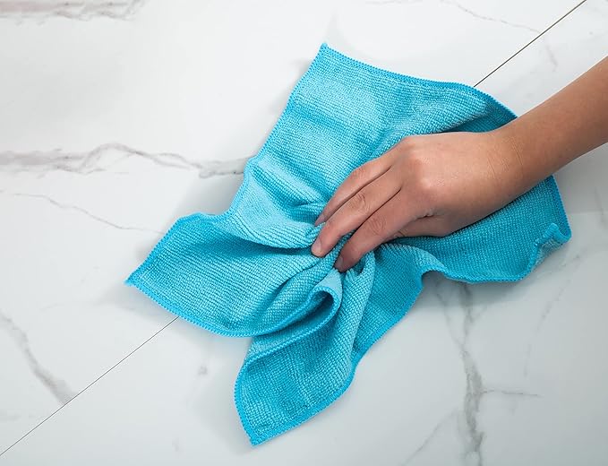 Superio Microfiber Squeegee Mopping Towel Extra Large Miracle Cloth Streak Free Floor Cloth 20x30 House, Kitchen, Bathroom, Car Multi Colored, (12"x12" + 20"x30")