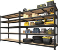 PrimeZone 2 Pack Storage Shelves 48" x 24" x 72" - 5 Tier Heavy Duty Adjustable Garage Storage Shelving, Metal Storage Utility Rack Shelf Unit for Warehouse Pantry Closet Kitchen, Black