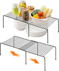 Ravinte 2 Pack Expandable Freezer Shelf Organizer, Black Kitchen Storage | Rustproof Metal Wire, Adjustable Width, Fridge, Pantry, Cupboard, Countertop, Easy Install, No Tools Needed, Space Saving