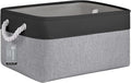 Large Storage Baskets- 15.7x11.8x8.26 inch Storage Bins for Shelves and Closet Organizing, Foldable Fabric Bin for Home Organization Clothes and Laundry (1-Pack, Black&Gray)