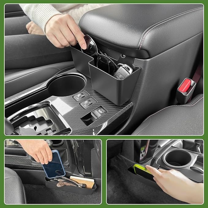 Center Console Organizer for 2010-2024 Toyota 4Runner Upgraded Hanging Armrest Box Extra Storage Gear Shift Side Tray for 4 Runner Interior Accessories(Fit 10-24/Hanging+Shifter Organizer)