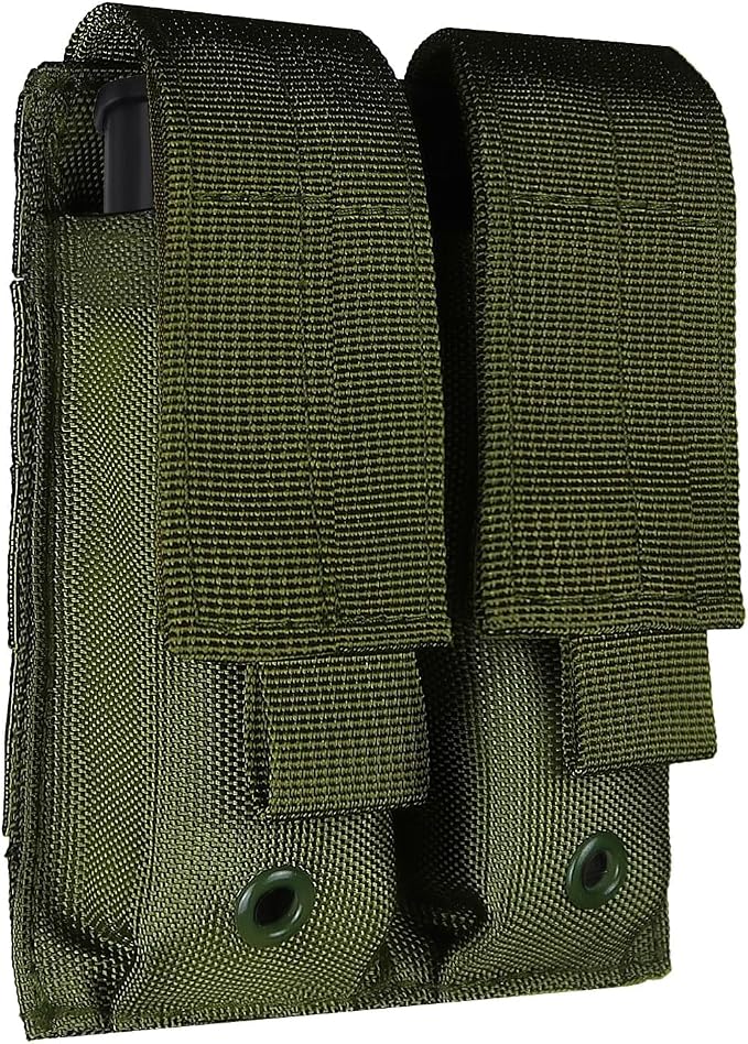 ELVO Pistol Magazine Holster, Double 9mm Mag Pouch | Open-Top Dual Magazine Holder, Tactical Belt, Molle Compatible
