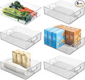 iDesign Divided Pantry Bin with Handles, Set of 6, Clear | For Pantry, For Refrigerator, For Freezer