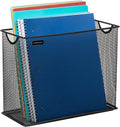 Mind Reader Vertical File Storage, Desktop Organizer, Hanging Files, Office, Metal Mesh, 12.25" L x 5.5" W x 10" H, Black (Pack of 6)