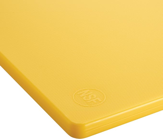 Winco Heavy-Duty Plastic Cutting Board, 12" x 18" x 1/2", Yellow (Set of 6)
