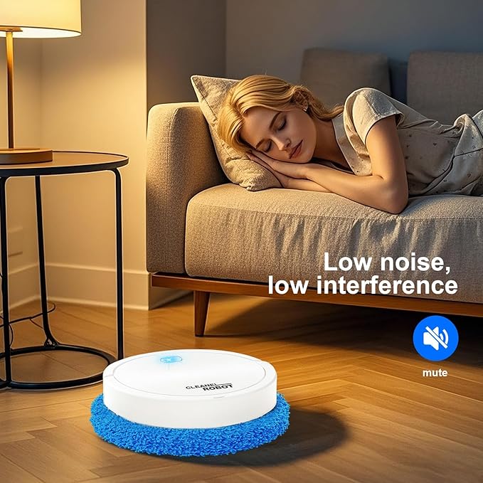 Robot Vacuum and Mop, 3-in-1 Sweeping Vacuuming & Mopping, 3000Pa Suction, Ultra-Thin Quiet, Ideal for Pet Hair and Hard Floors with Smart Navigation-tdj