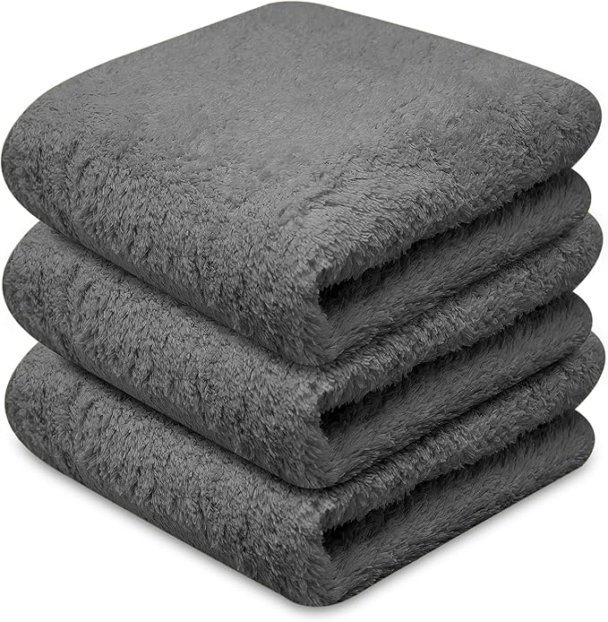 Towelogy® Super Absorbent Microfibre Cloth | Absorbs Over 10 Times its Weight in Water | Sponge-Like Absorbency | Multipurpose Scratch-Free Cleaning Cloth for Household Use (Grey)