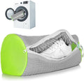 1pc Shoe Washing Machine Bag, Sneaker Laundry Bag for Washing Machine, Extra Long and Thick Microfibre Fluff, Reusable for Washer and Dryer (1pc, Greyish Green)
