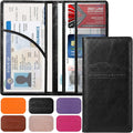 LumiMokki Premium Car Registration & Insurance Card Holder, Cowhide Black | Vehicle Glove Box Organizer, Magnetic Closure Car Document Holder, For Insurance, Cards, License, Women & Men
