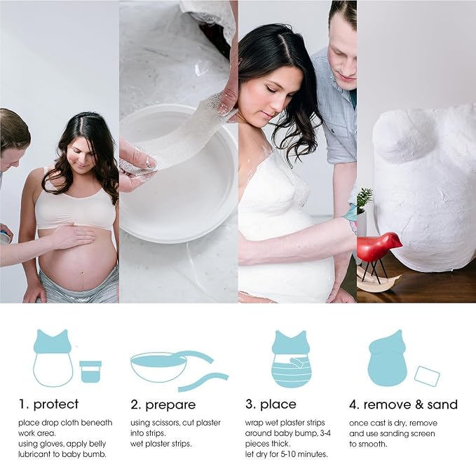Pearhead Belly Casting Kit, Pregnancy Keepsake Making Kit, Easy DIY Plaster Cast Baby Bump Keepsake, Baby Gift For Expecting Moms and Ideal Nursery Decor, White | Easy DIY Plaster Cast Baby Bump Keepsake, Maternity Craft, Baby Gift For Expecting Moms, ...