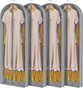Zilink Luxury Breathable Fur Coat Storage Bags 60" Dress Bags for Gowns Long Mink Coat Garment Bag with 4" Gussted Wrinkle Free for Leather Jacket Fur Coats Puffy Dress Storage, Set of 4