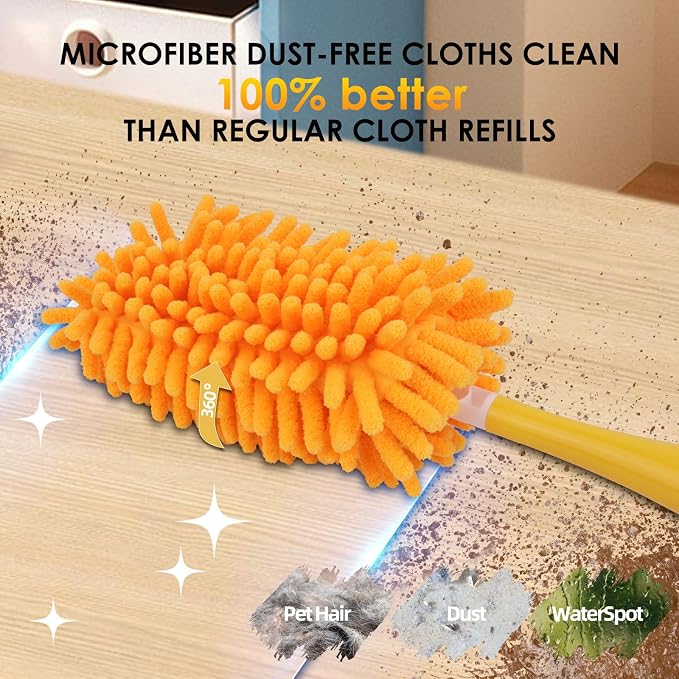 Redones Dusters for Swiffer - Reusable Duster Refill Compatible with Swiffer Hand Duster, 360 Heavy Duty Dusters Refills 4 Pack(Handle is Not Included)