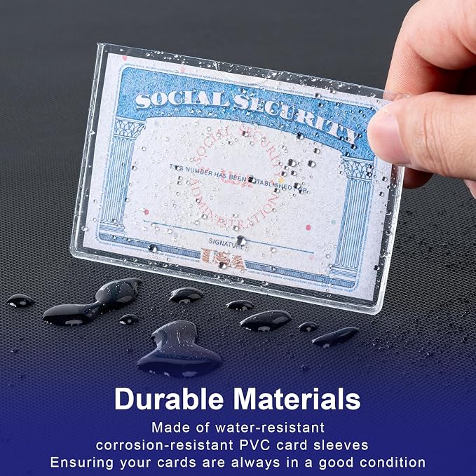 20 Pack Social Security Card Protector Medicare New Credit Card Holder,24 Mil Soft Clear Card for Waterproof SSN Card Protector，ID/Debit/Credit Card Covers (20)