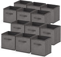 Nestl Cube Storage Bins, Foldable 12 Cube Storage Organizer Bins, Fabric Storage Cubes, Storage Basket with Handles, Grey Closet Storage Bins, 11-Inch Cube Storage Bins for Bedroom, Playroom and More