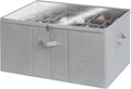 StorageWorks Shoe Organizer for Closet, Fits up to 24 Pairs, Shoe Cubby Storage Containers with Adjustable Dividers and Clear Cover, Grey