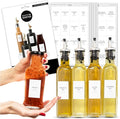 Minimalist Oil Bottle Labels, 95 Preprinted Pantry Stickers for Oils and Vinegar Dispenser Glass Bottles, Condiment Jars, Waterproof Removable, Kitchen Organization