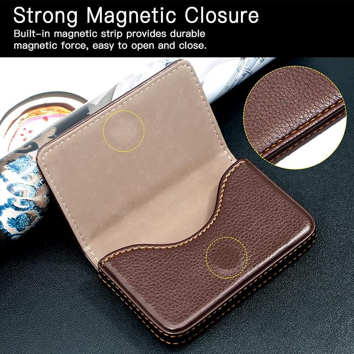 Padike Business Name Card Holder Luxury PU Leather,Business Name Card Holder Wallet Credit card ID Case/Holder For Men & Women - Keep Your Business Cards Clean