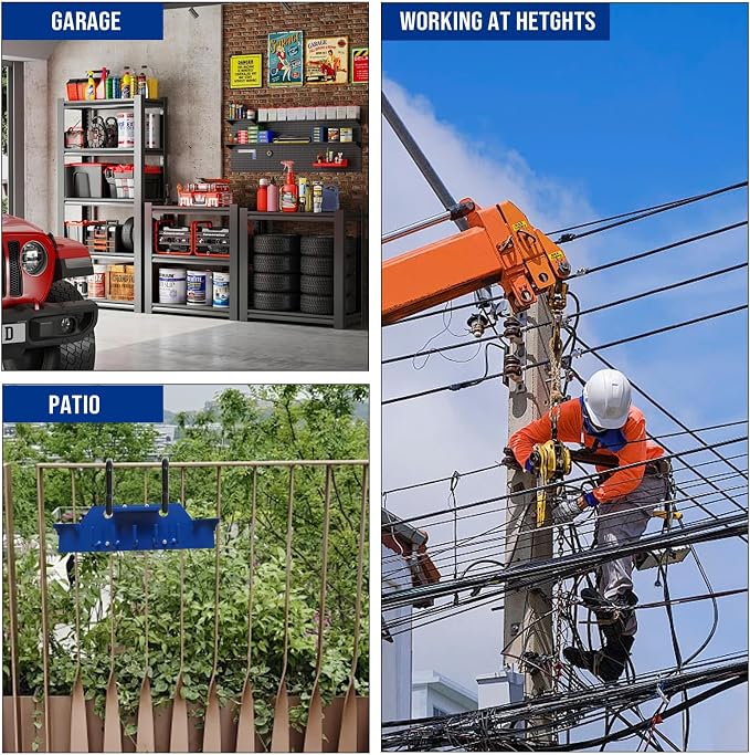 Heavy Duty Lineman Tool Board for Bucket Trucks Wall Mount Tool Organizer with 2" & 3" Aerial Bucket Hooks,Linework Bucket Truck Accessories