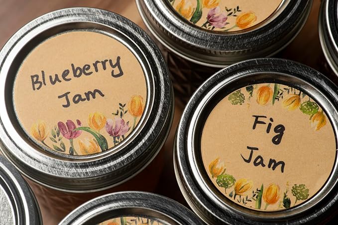 MONEST (500pc/Roll) 2" Stickers for Jars and Lids | Pantry, Mason Jar, Canning, Spice, and Bottle Labels (Yellow Tulip 2")
