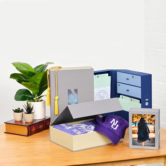 Personalizable Life Essentials & Graduate Keepsake Organizer | Keep High School and College Graduation Memorabilia Organized and Safe in One Convenient Home with this Gift for Students and Grads