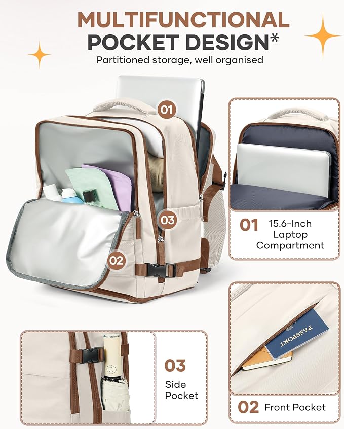 coofay Extra Large Travel Backpack Carry on Flight Approved Mochila De Viaje Personal Item Backpack for Airlines Frontier Airlines Personal Item Bag Backpack for Travel Backpacks for Men Women