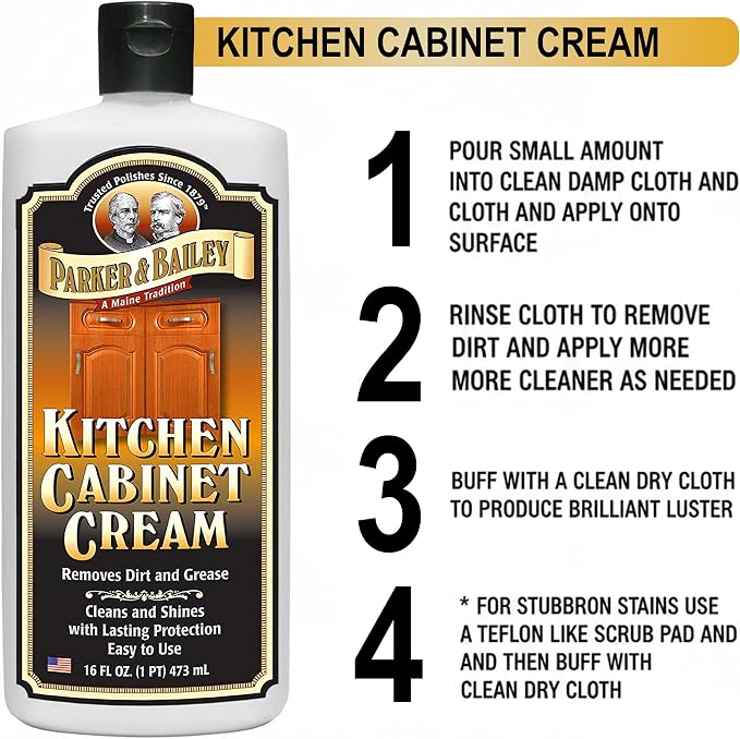 Parker and Bailey Kitchen Cabinet Cream-Wood Cleaner-Grease Remover 16 oz (1)