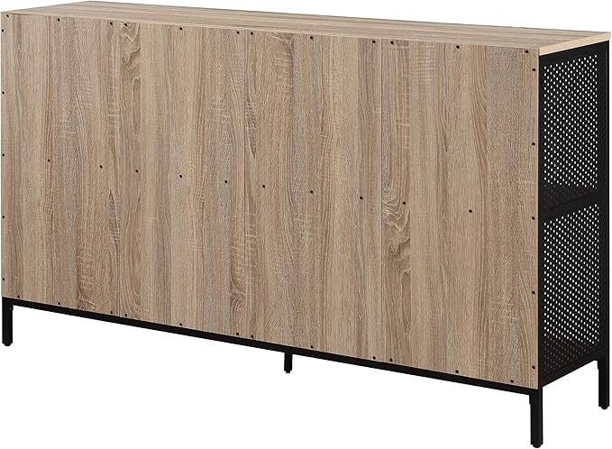 OSP Home Furnishings Ace Contemporary Modern Storage Bookcase with Shelves, 2- Shelves, 8 Cubes, River Oak Finish