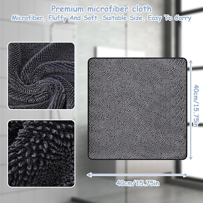 Shiny Wipes Shower Cleaning Cloths, Shiny Drying Towel, Super Absorbent Microfiber Bath Towels, Fast Drying Shower Towels, Microfiber Towels for Cars (1pack, 15.74 * 15.74 INCH)