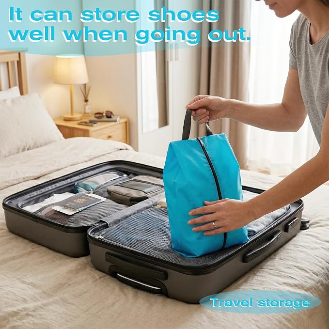 4 Pcs Shoe Bags for Travel, Travel Shoes Organizer with Zipper Golf Shoe Bag Reusable Water-proof Shoes Bag Portable Traveling Essentials