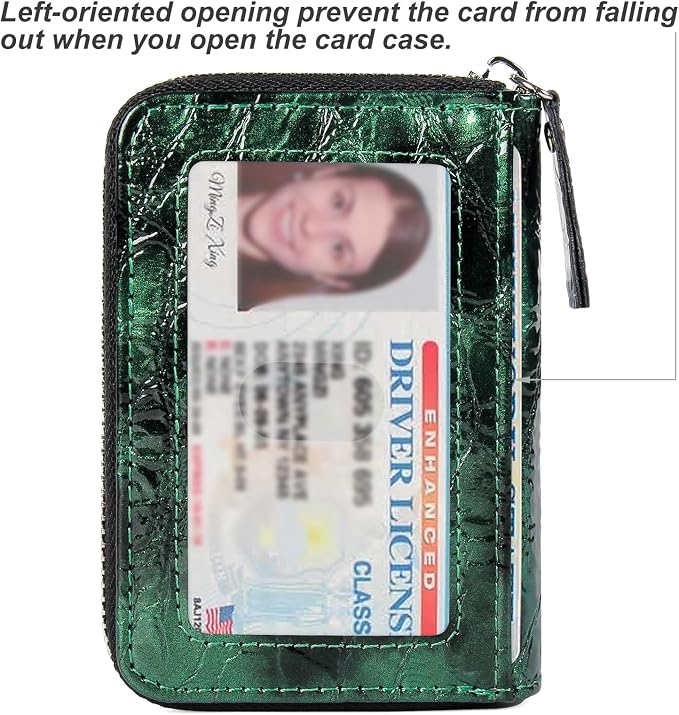 Credit Card Wallet, RFID Card Case Wallet, Zipper Card Cases Holder for Men Women, RFID Blocking, KeyChain Wallet, Compact Size Card Organizer Case for Women