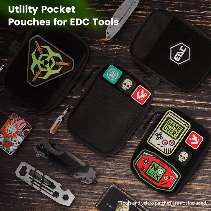 Mighty Pouch EDC Organizer - Nylon EDC Pocket Pouch with Hook and Loop Closure