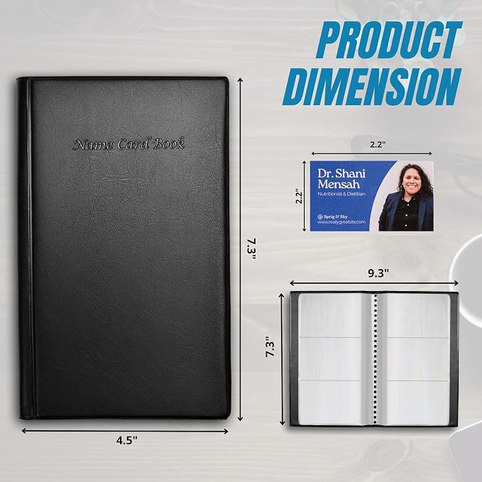 Ring Binder Depot Professional Business Card Holder/Book with Black Cover, Holds 300 Business Cards (Pack of 2)