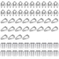 60Pcs 1/8 inch Stainless Steel M3 Wire Rope Cable Clamp,M3 Stainless Steel Thimble, M3 Aluminum Crimping Loop Sleeve for Various Commercial and Industrial(20PCS Each Item)