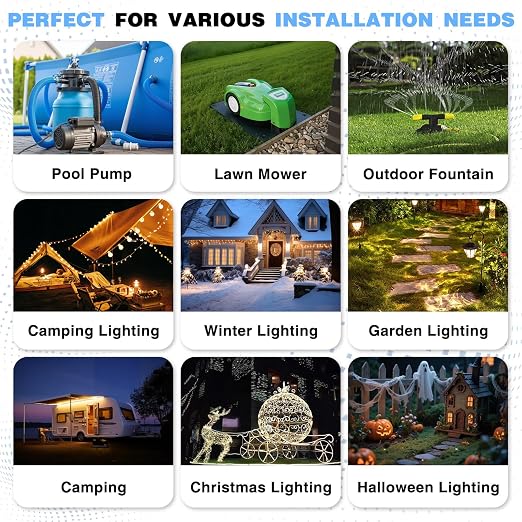 Flemoon Medium Outdoor Waterproof Electrical Box, for Power Strip | 11.5x5.2x4inch, IP54 Extension Cord Cover w/6 Cable Entry Ports, Weatherproof Connection Box for Timer, Holiday Lights, Green