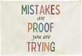 Classroom Wall Flag Decor-Teacher Gift-Inspirational Back to School Wall Banner Decor-Mistakes Are Proof You Are Trying-Hanging Rectangular Canvas Banner for Classroom Teacher Office Reading Corner